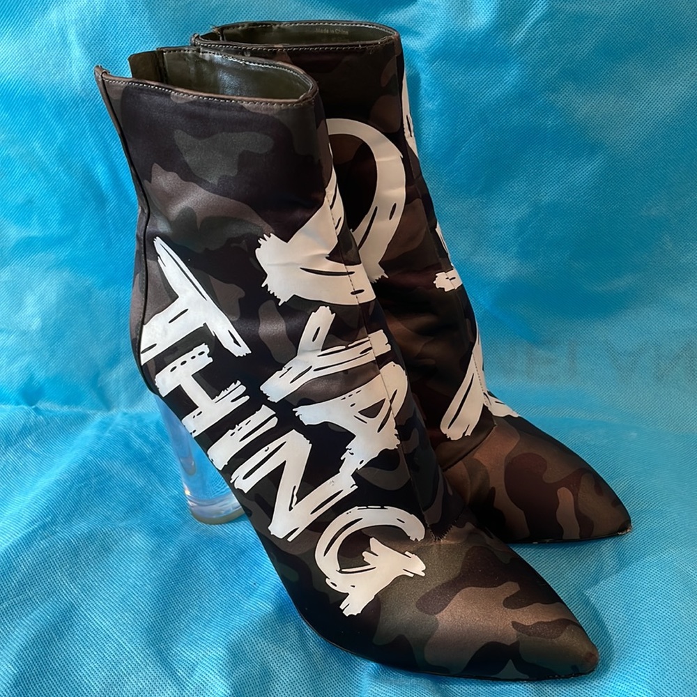 Aldo camo heeled boot oceani womens 8.5